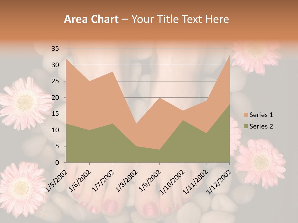 A Woman's Feet In A Bowl Of Rocks With Pink Flowers PowerPoint Template