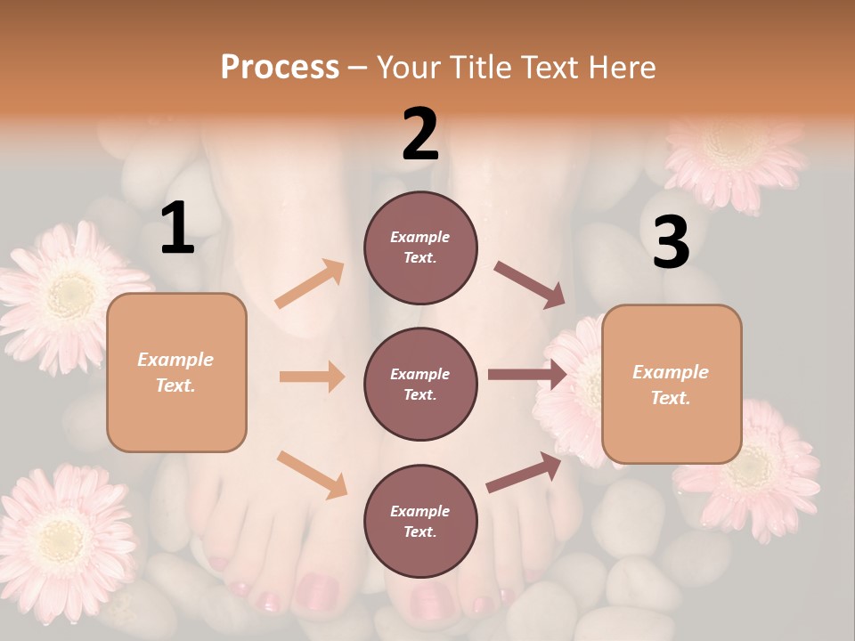 A Woman's Feet In A Bowl Of Rocks With Pink Flowers PowerPoint Template