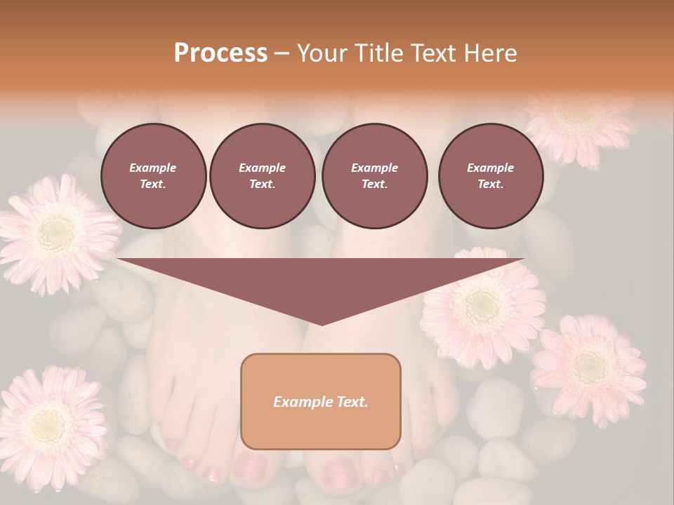 A Woman's Feet In A Bowl Of Rocks With Pink Flowers PowerPoint Template