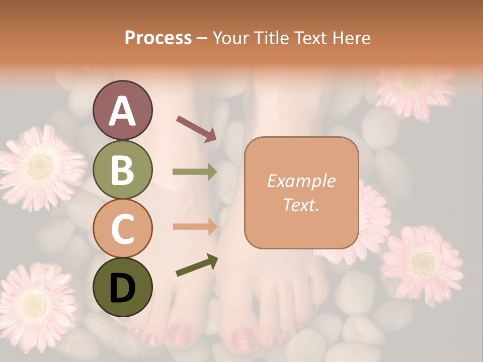 A Woman's Feet In A Bowl Of Rocks With Pink Flowers PowerPoint Template