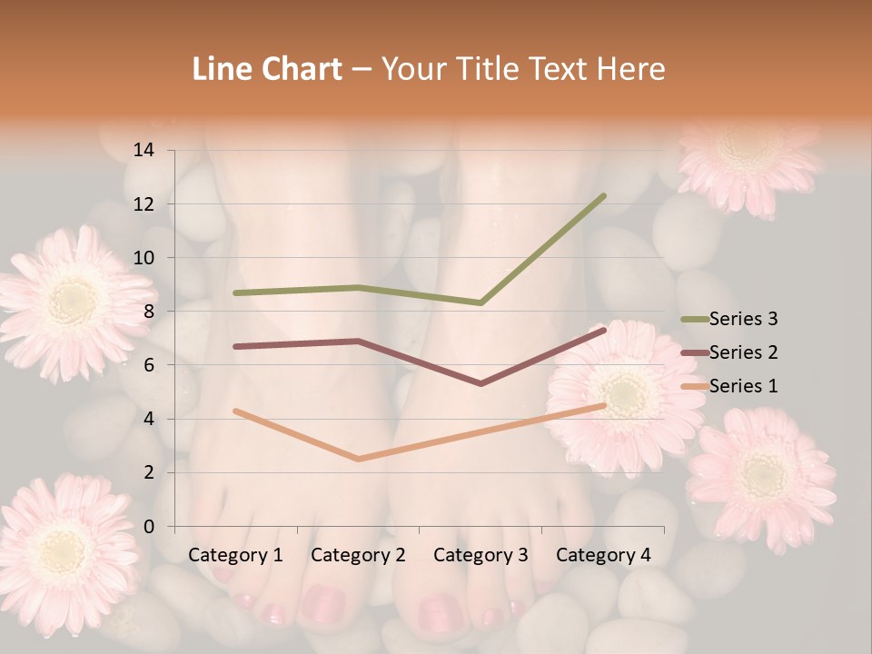 A Woman's Feet In A Bowl Of Rocks With Pink Flowers PowerPoint Template