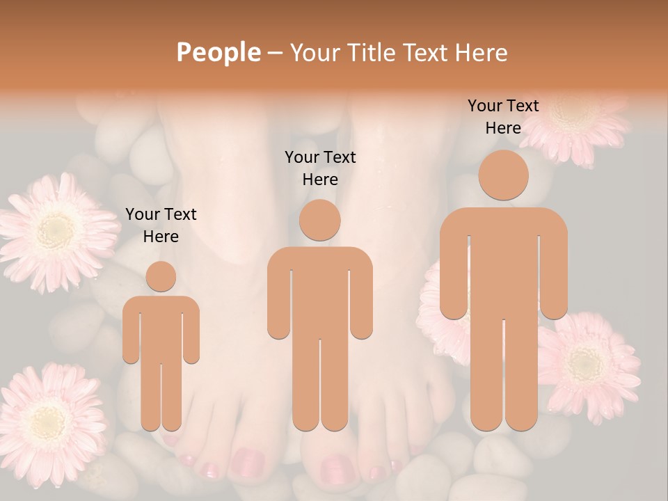 A Woman's Feet In A Bowl Of Rocks With Pink Flowers PowerPoint Template