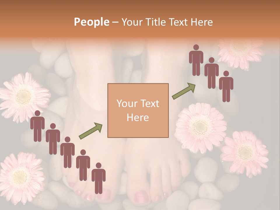 A Woman's Feet In A Bowl Of Rocks With Pink Flowers PowerPoint Template