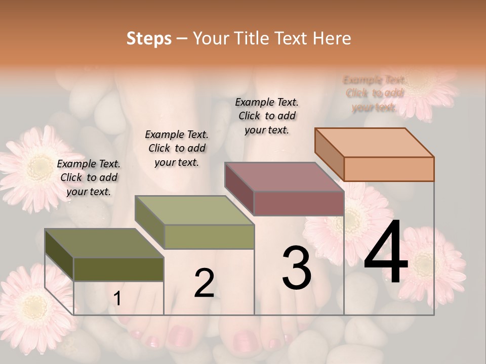 A Woman's Feet In A Bowl Of Rocks With Pink Flowers PowerPoint Template