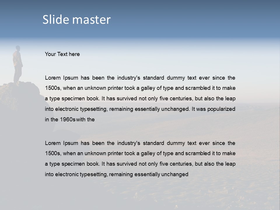 A Man Standing On Top Of A Large Rock PowerPoint Template