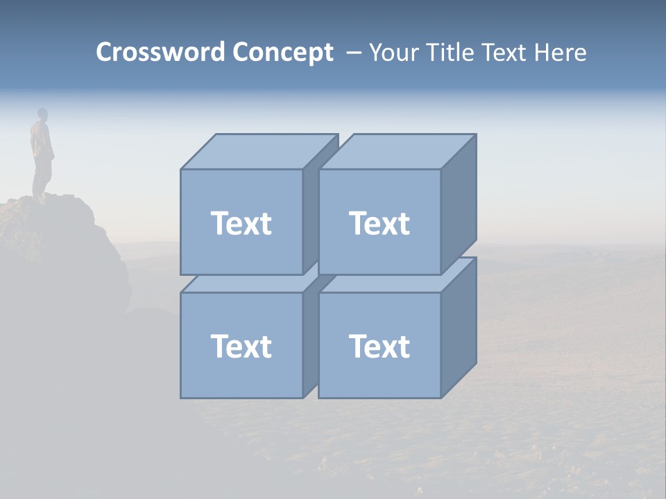 A Man Standing On Top Of A Large Rock PowerPoint Template