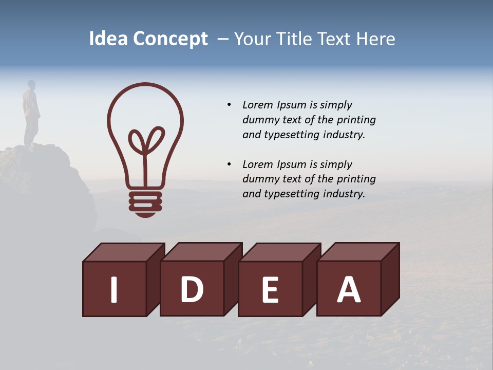 A Man Standing On Top Of A Large Rock PowerPoint Template