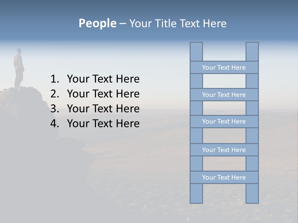 A Man Standing On Top Of A Large Rock PowerPoint Template