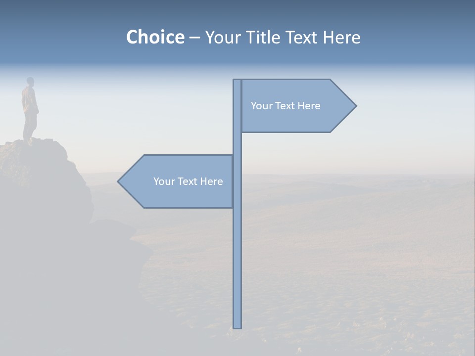 A Man Standing On Top Of A Large Rock PowerPoint Template