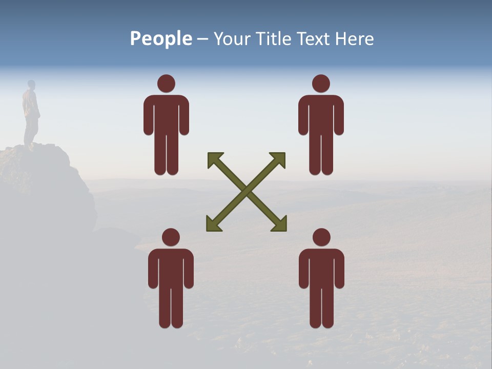 A Man Standing On Top Of A Large Rock PowerPoint Template