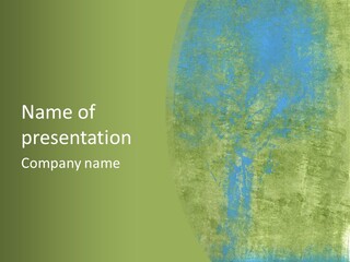 A Green And Blue Background With A Tree In The Center PowerPoint Template