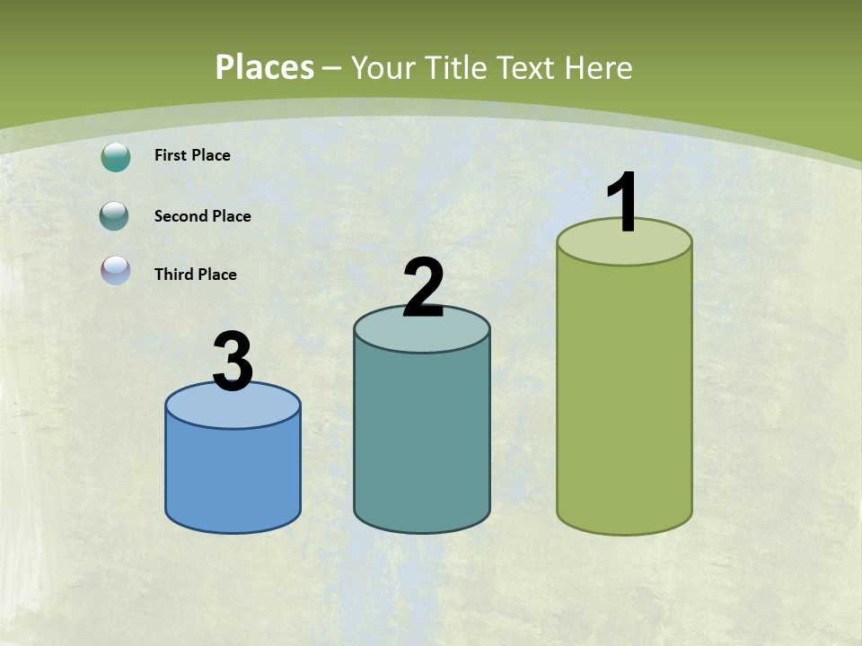 A Green And Blue Background With A Tree In The Center PowerPoint Template