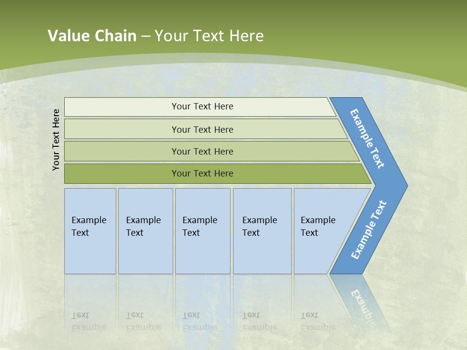 A Green And Blue Background With A Tree In The Center PowerPoint Template