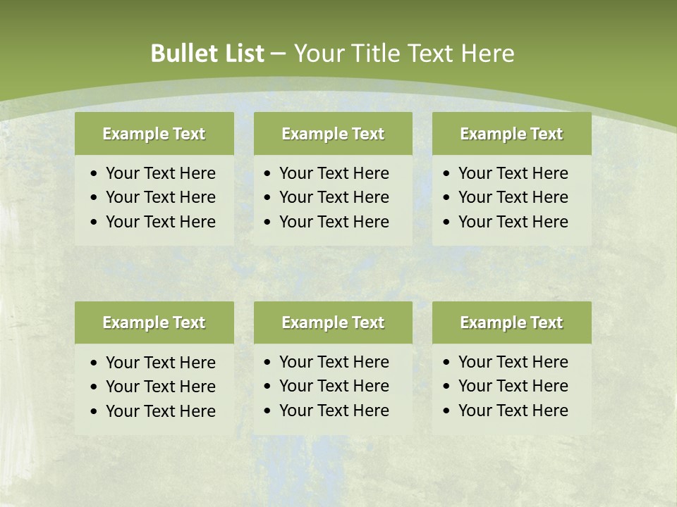 A Green And Blue Background With A Tree In The Center PowerPoint Template