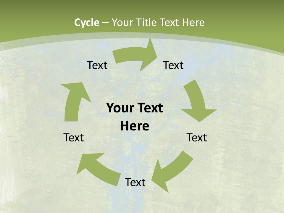 A Green And Blue Background With A Tree In The Center PowerPoint Template