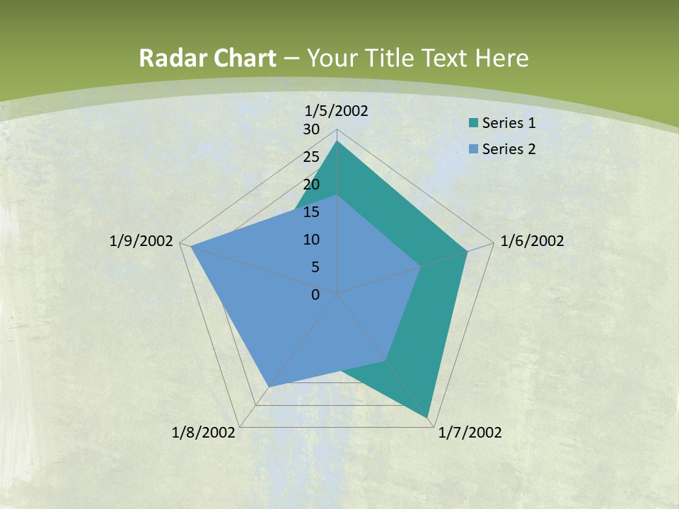 A Green And Blue Background With A Tree In The Center PowerPoint Template