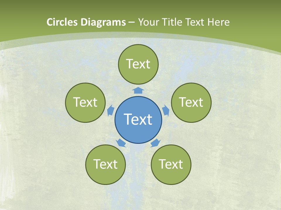 A Green And Blue Background With A Tree In The Center PowerPoint Template