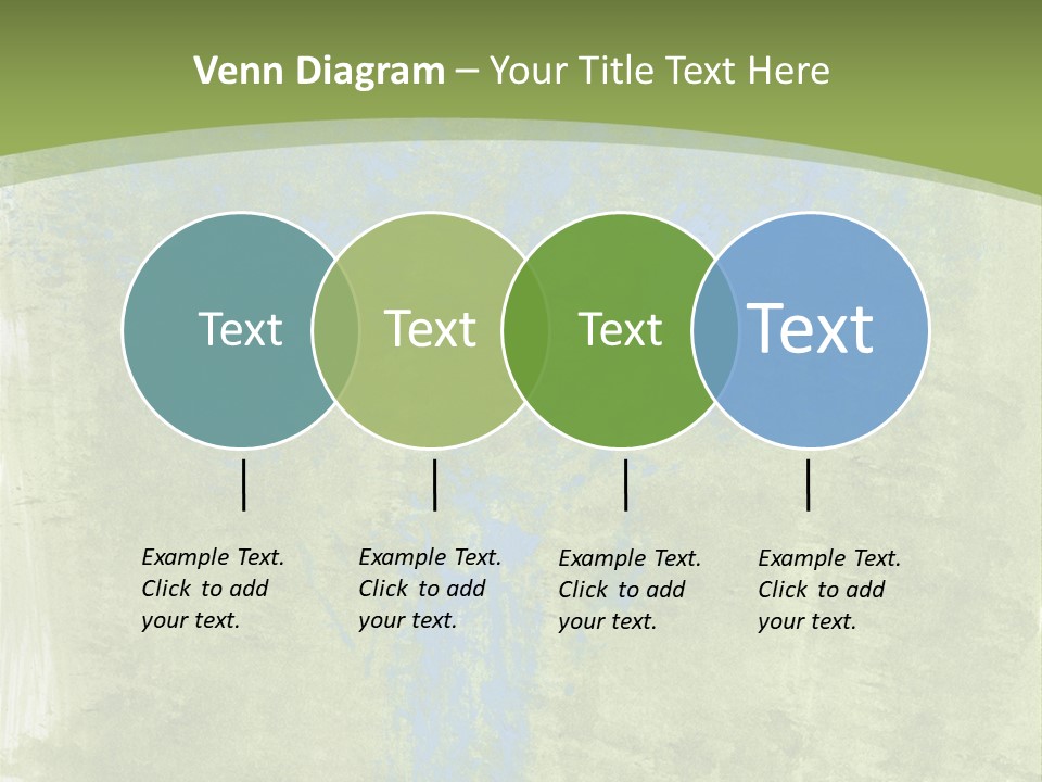 A Green And Blue Background With A Tree In The Center PowerPoint Template