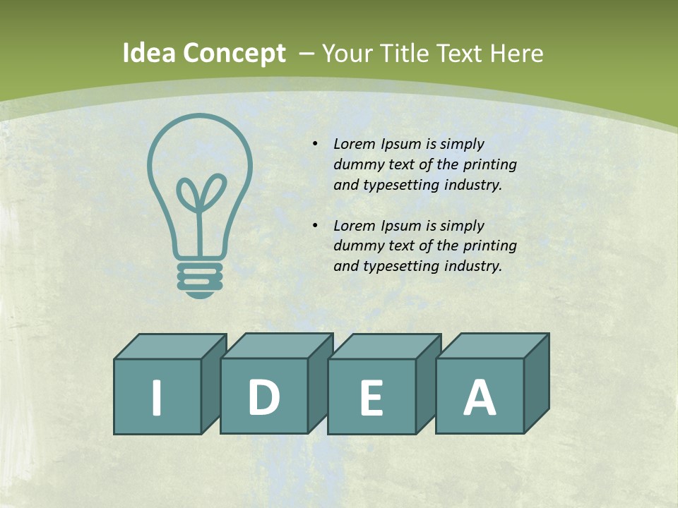 A Green And Blue Background With A Tree In The Center PowerPoint Template