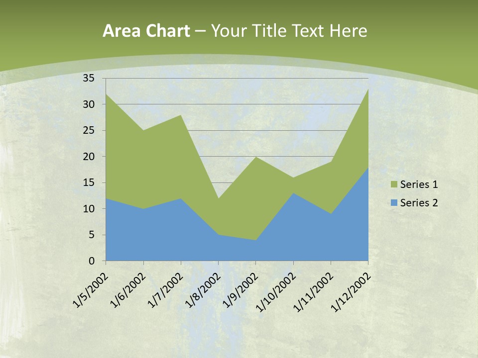 A Green And Blue Background With A Tree In The Center PowerPoint Template