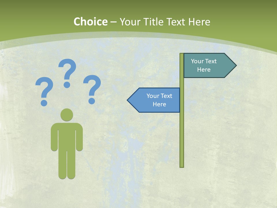 A Green And Blue Background With A Tree In The Center PowerPoint Template