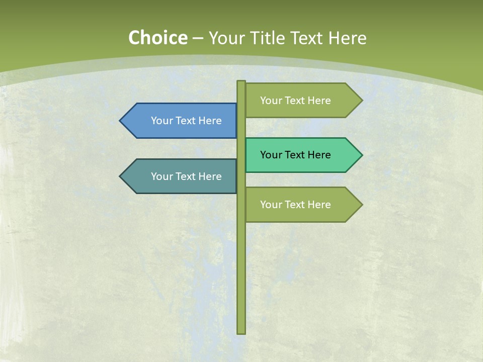 A Green And Blue Background With A Tree In The Center PowerPoint Template
