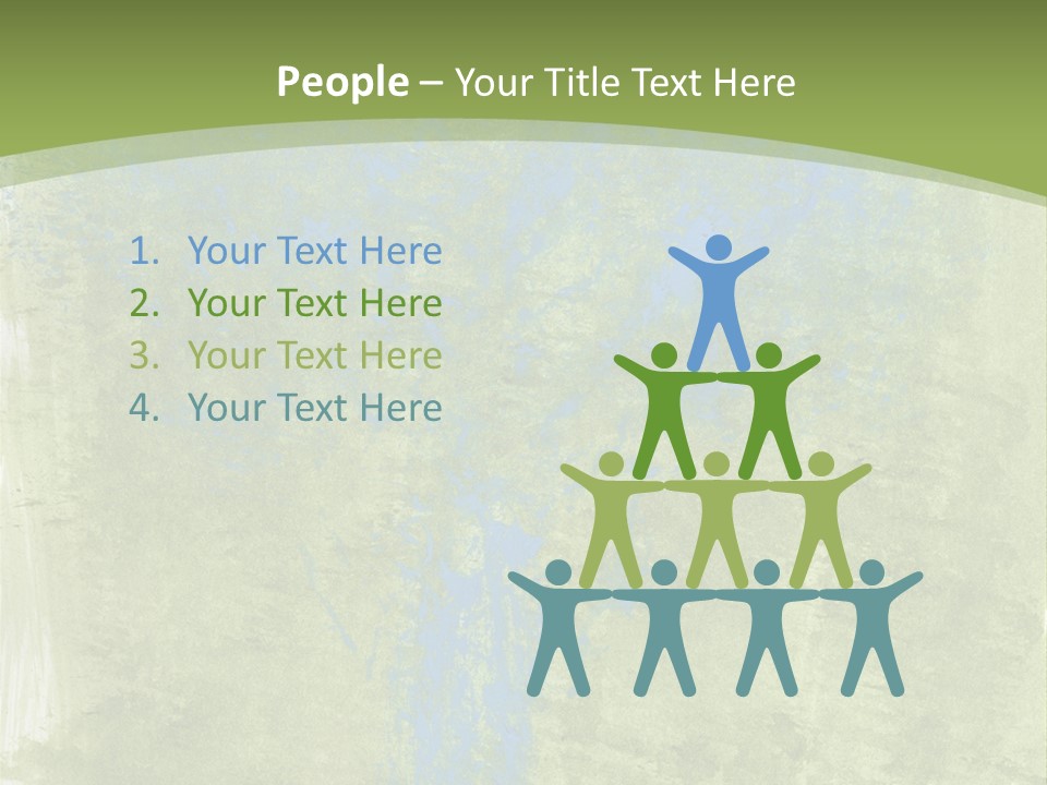 A Green And Blue Background With A Tree In The Center PowerPoint Template