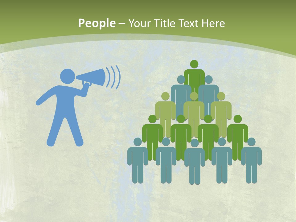 A Green And Blue Background With A Tree In The Center PowerPoint Template