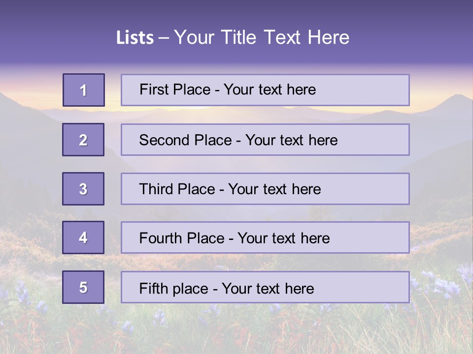 A Beautiful Sunset Over A Mountain Range With Wildflowers PowerPoint Template
