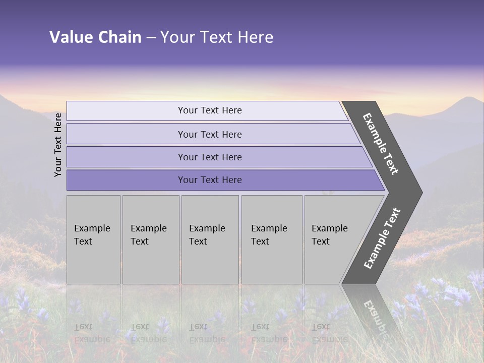 A Beautiful Sunset Over A Mountain Range With Wildflowers PowerPoint Template