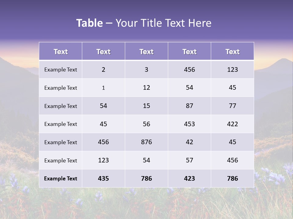 A Beautiful Sunset Over A Mountain Range With Wildflowers PowerPoint Template
