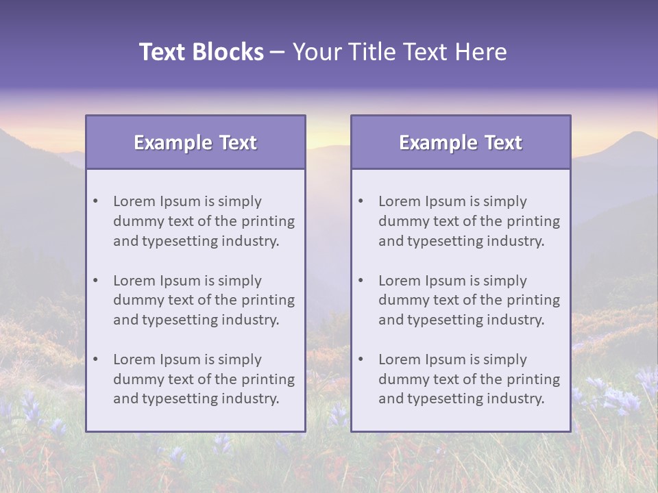 A Beautiful Sunset Over A Mountain Range With Wildflowers PowerPoint Template