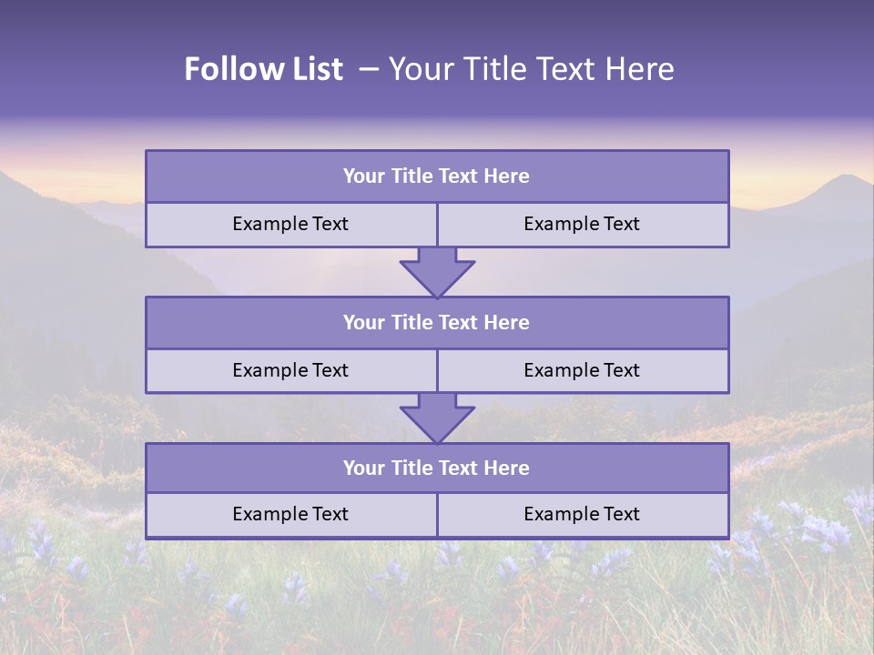 A Beautiful Sunset Over A Mountain Range With Wildflowers PowerPoint Template