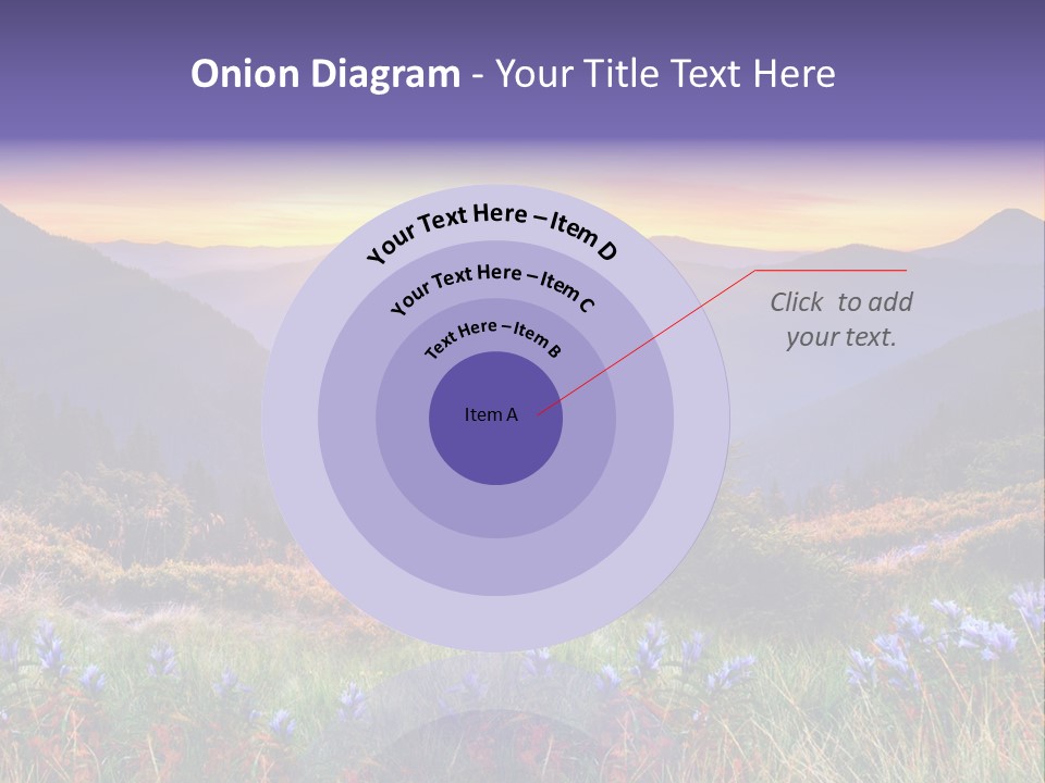 A Beautiful Sunset Over A Mountain Range With Wildflowers PowerPoint Template