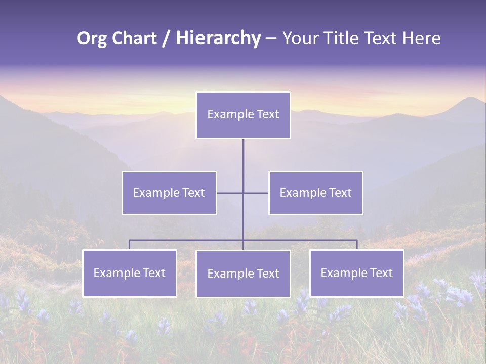 A Beautiful Sunset Over A Mountain Range With Wildflowers PowerPoint Template