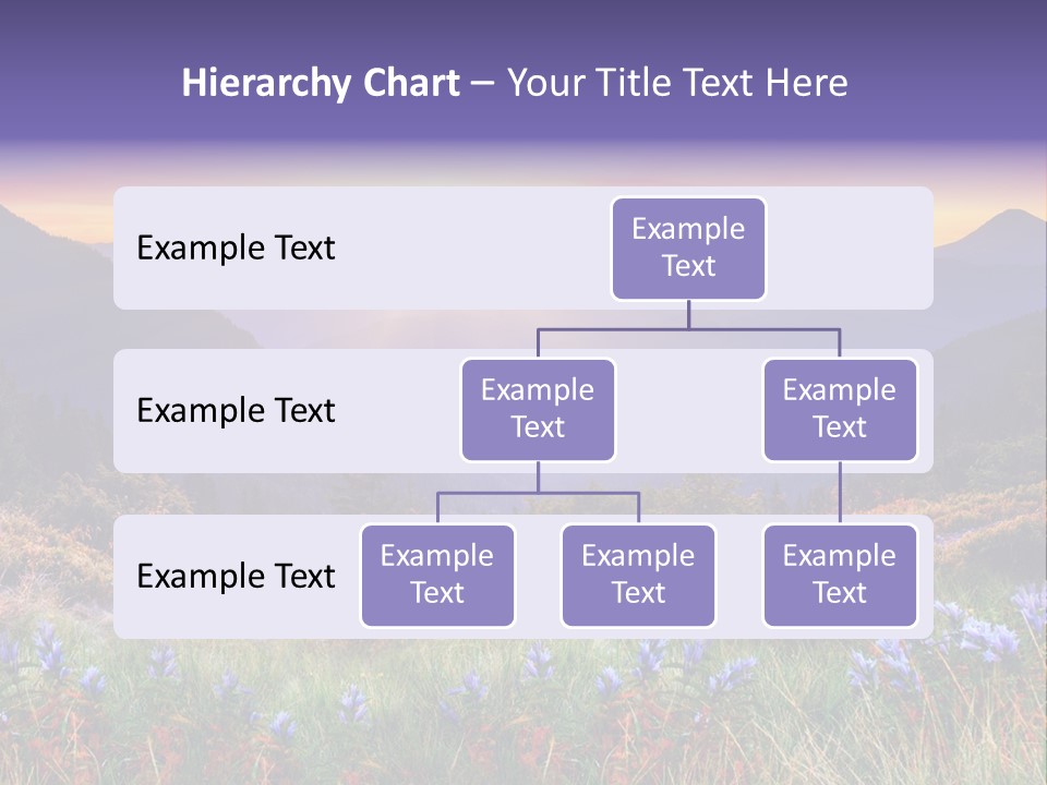A Beautiful Sunset Over A Mountain Range With Wildflowers PowerPoint Template