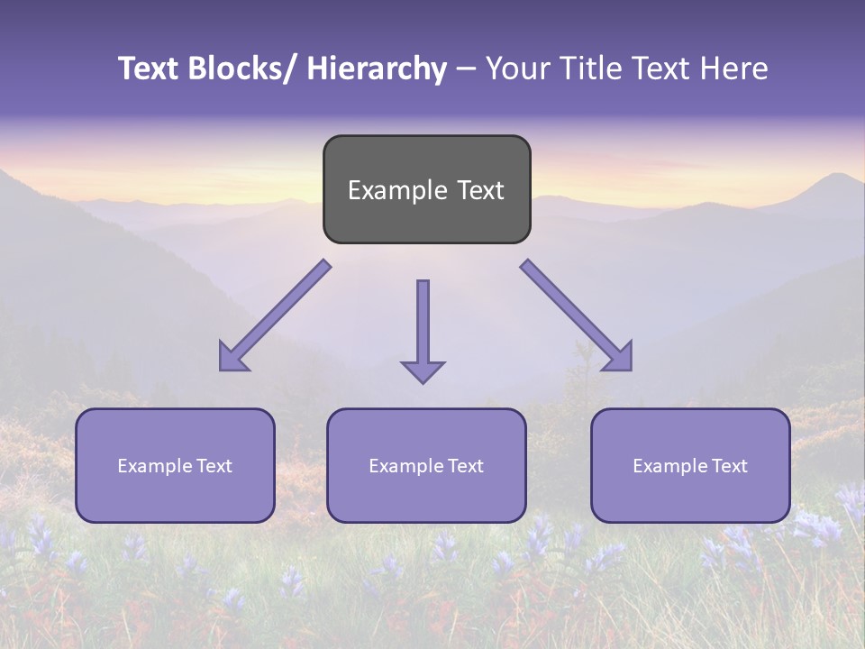 A Beautiful Sunset Over A Mountain Range With Wildflowers PowerPoint Template
