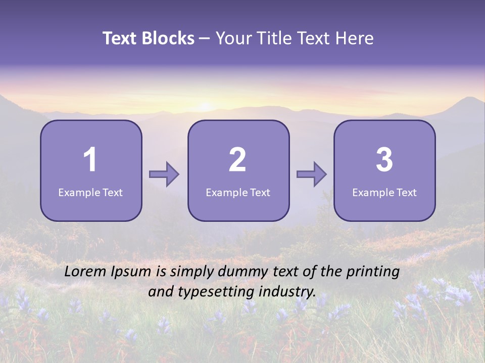 A Beautiful Sunset Over A Mountain Range With Wildflowers PowerPoint Template