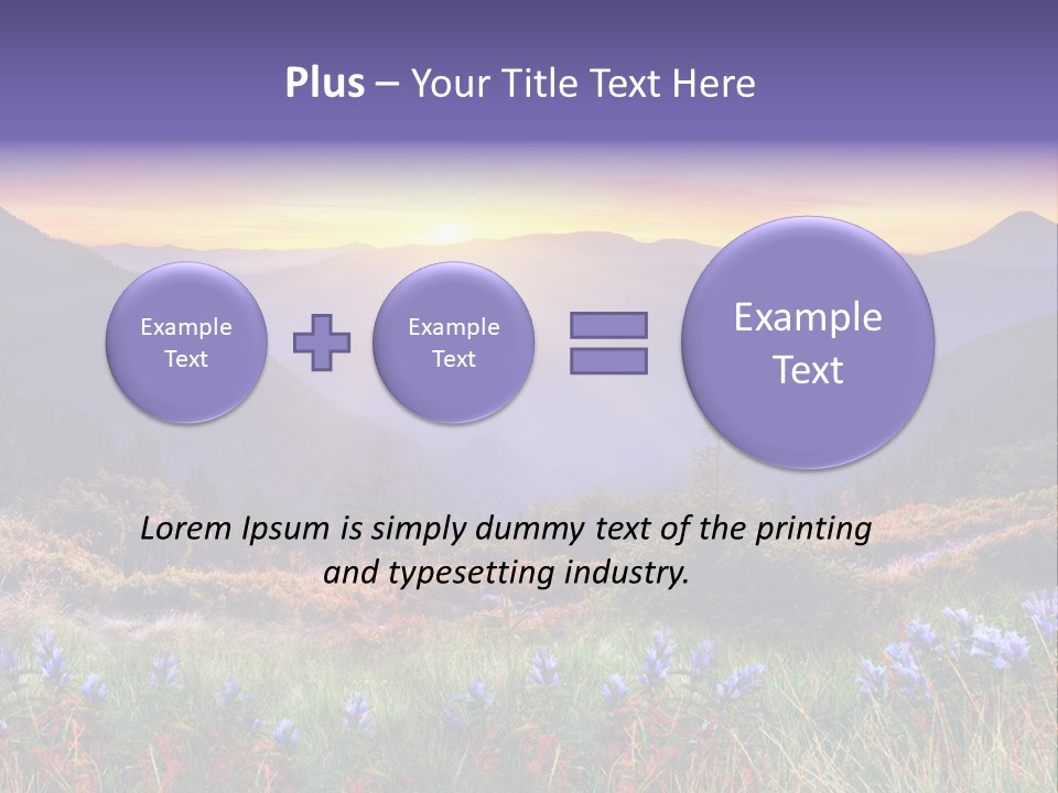 A Beautiful Sunset Over A Mountain Range With Wildflowers PowerPoint Template