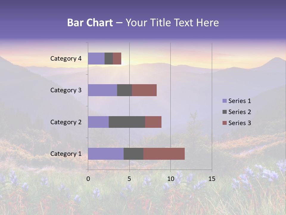 A Beautiful Sunset Over A Mountain Range With Wildflowers PowerPoint Template