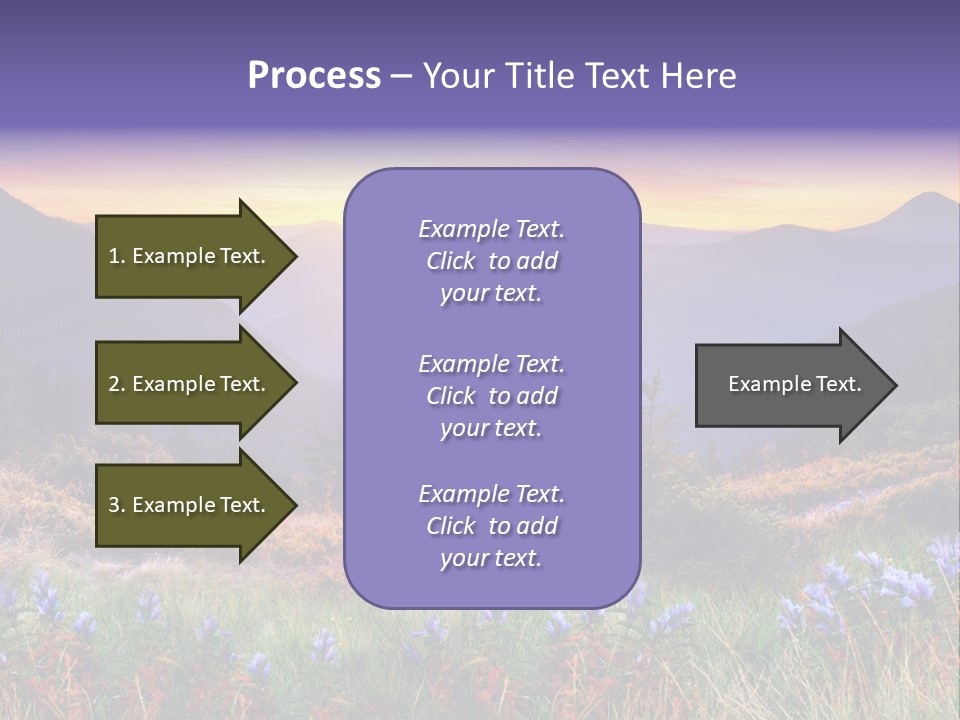 A Beautiful Sunset Over A Mountain Range With Wildflowers PowerPoint Template