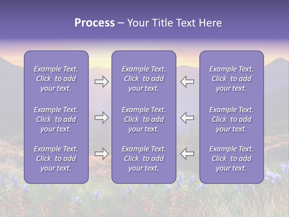 A Beautiful Sunset Over A Mountain Range With Wildflowers PowerPoint Template