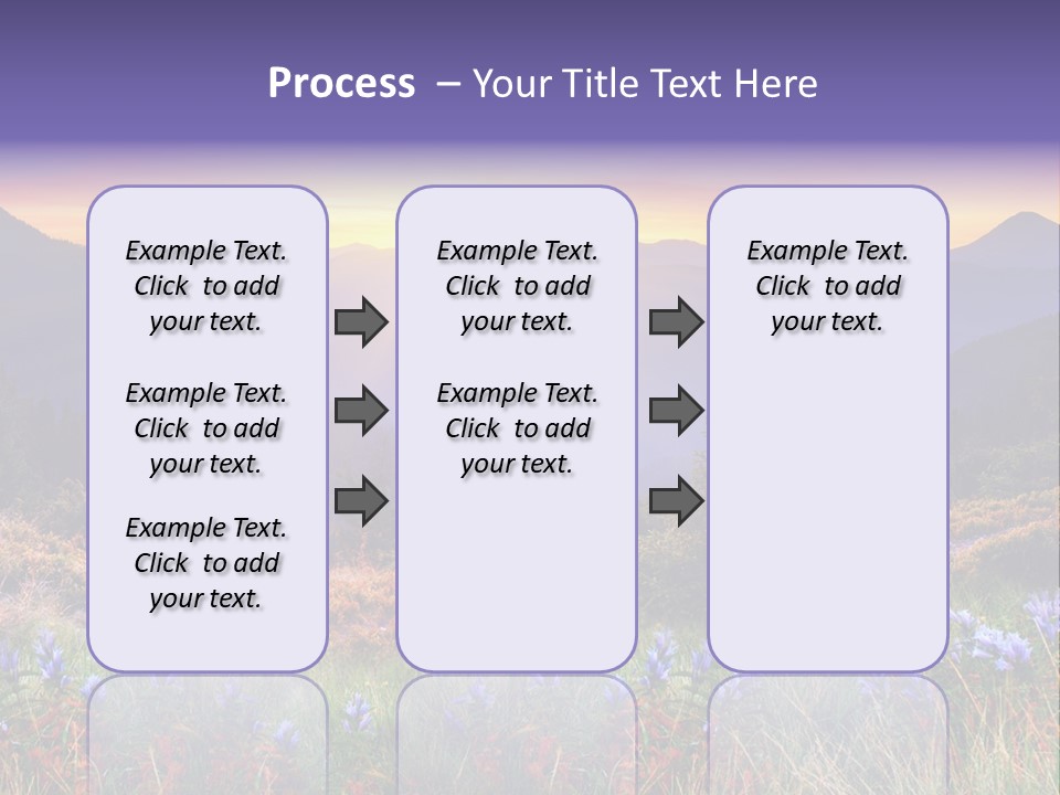 A Beautiful Sunset Over A Mountain Range With Wildflowers PowerPoint Template