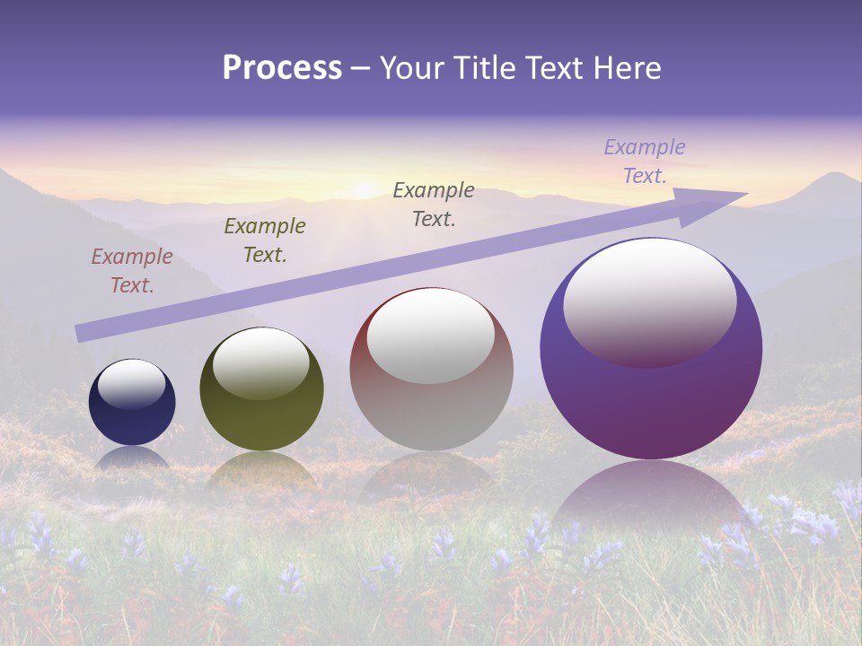 A Beautiful Sunset Over A Mountain Range With Wildflowers PowerPoint Template