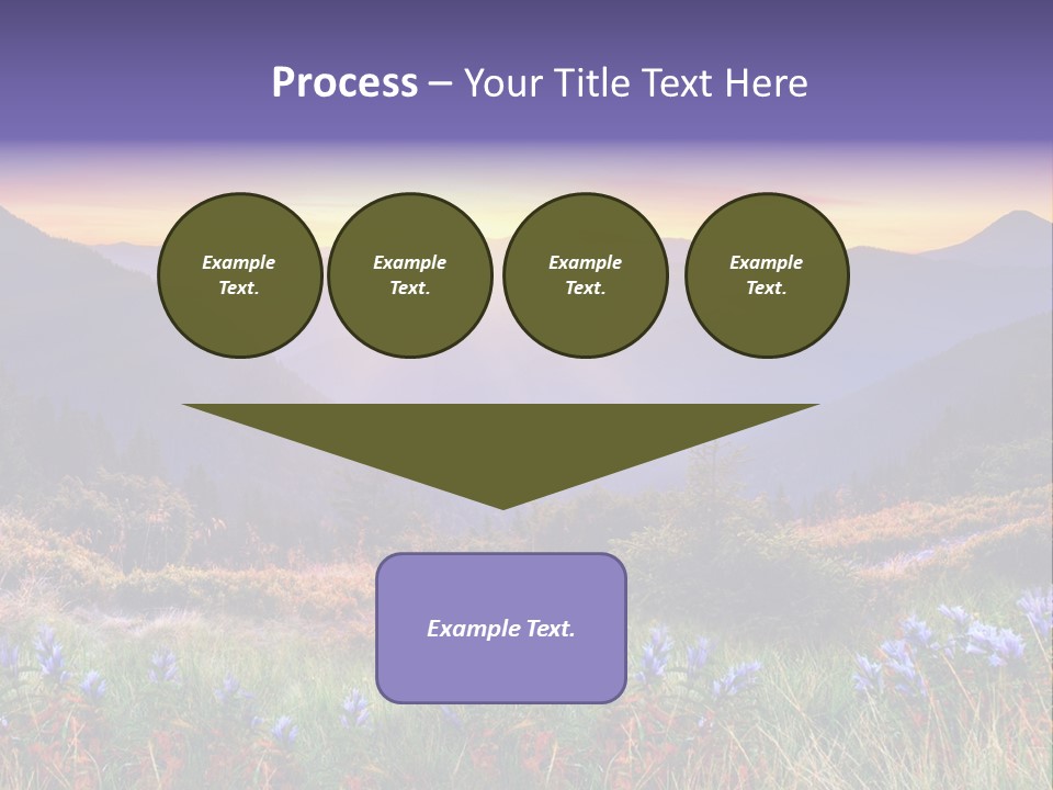 A Beautiful Sunset Over A Mountain Range With Wildflowers PowerPoint Template