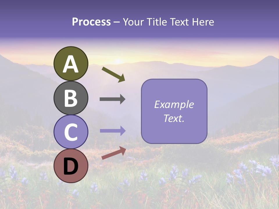A Beautiful Sunset Over A Mountain Range With Wildflowers PowerPoint Template