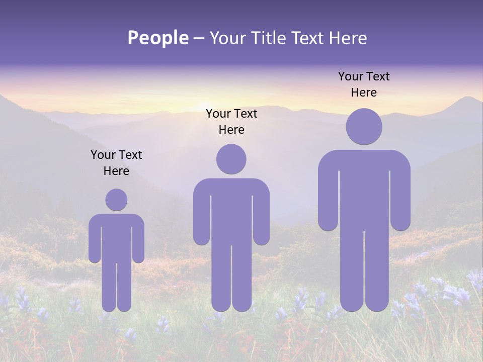 A Beautiful Sunset Over A Mountain Range With Wildflowers PowerPoint Template