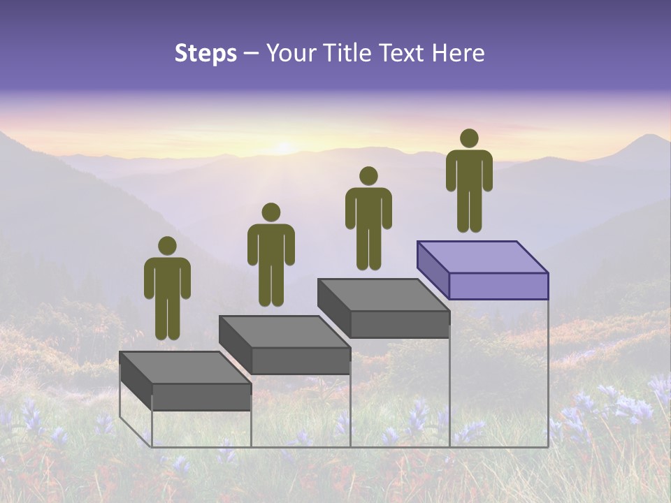 A Beautiful Sunset Over A Mountain Range With Wildflowers PowerPoint Template