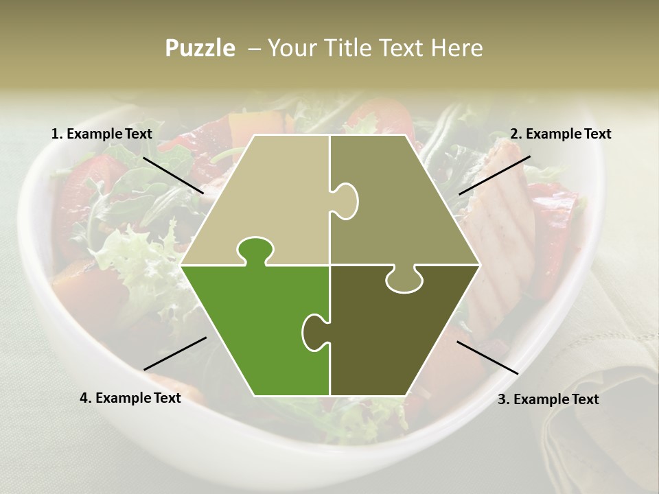 A White Bowl Filled With Salad And Meat PowerPoint Template