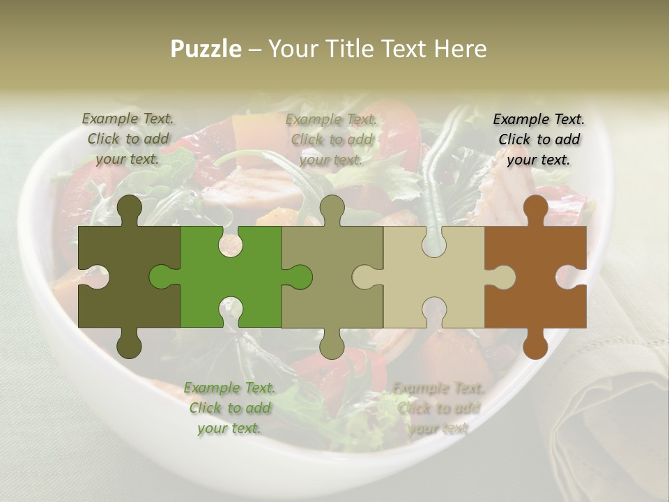 A White Bowl Filled With Salad And Meat PowerPoint Template